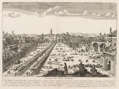 Foro Romano de "Prospectus Locurum Urbis Romae Insign[ium]" - Lievin Cruyl