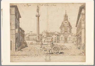 Vue de Rome avec la colonne de Trajan et la S. Maria di Loreto - Lievin Cruyl