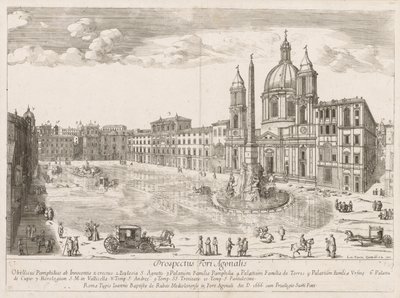 Piazza Navona de Prospectus Locurum Urbis Romae Insignium, 1666 - Lievin Cruyl