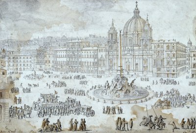 Piazza Navona à Rome, par Lievin Cruyl - Lievin Cruyl