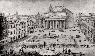 Vue du Panthéon, Rome, début des années 1670 - Lievin Cruyl