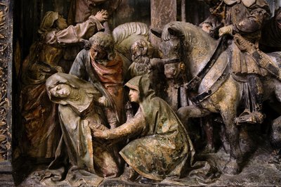 Retable, panneau central, détail, l