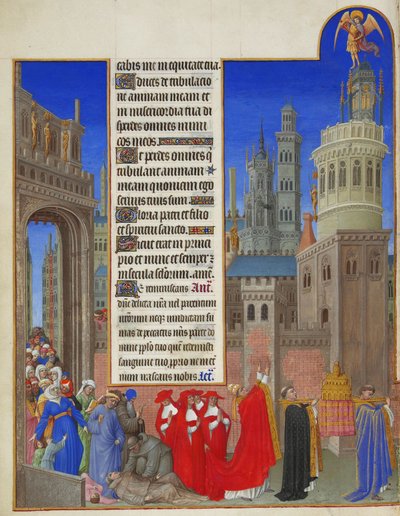 Très Riches Heures du duc de Berry: La Procession de Saint Grégoire, première partie - Limbourg Brothers