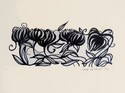 Crocus, 2014 (plume et encre) - linda arthurs