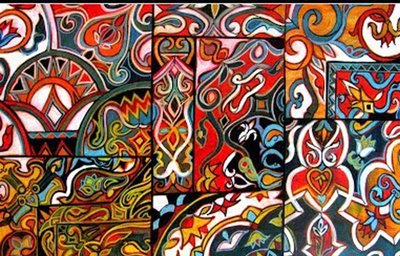 Dessins de tentes égyptiennes, 2016 (techniques mixtes) - linda arthurs