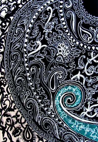 Étude Paisley, 2016 (Encre sur papier aquarelle) - linda arthurs