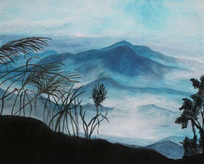 Panorama de montagne avec ambiance du soir - Lindhaus