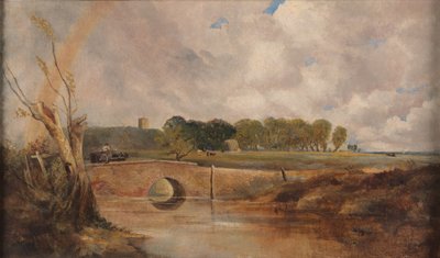 Un arc-en-ciel - Vue de la Stour, vers 1845 - Lionel Constable