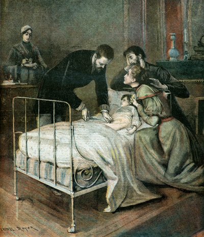 Le docteur Emile Roux vaccine un enfant - Lionel Noel Royer