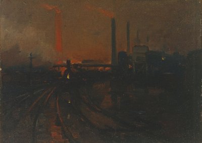 Usines sidérurgiques, Cardiff, la nuit - Lionel Walden