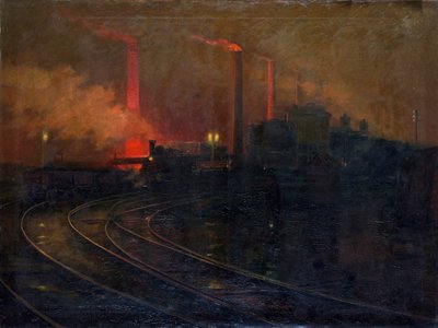 Les aciéries de Dowlais, Cardiff la nuit - Lionel Walden