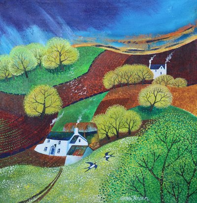 Printemps dans la vallée, 2024 (acrylique sur toile) - Lisa Graa Jensen