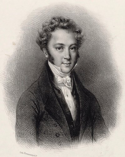 Portrait du pianiste et compositeur Ignaz Moscheles 1794-1870, vers 1830 - Lithographie Formentin et C..
