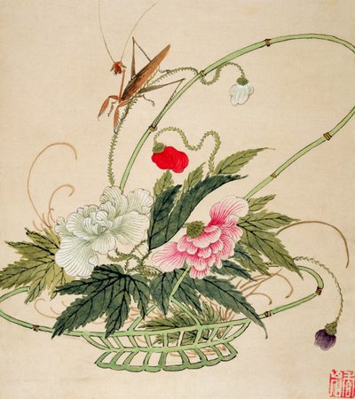 Une série de peintures de fleurs et d