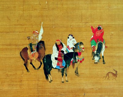Kublai Khan (1214-94) à la chasse, dynastie Yuan (détail) - Liu Kuan tao