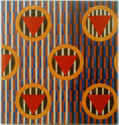Triangles rouges dans des cercles. Conception d