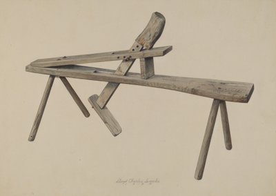 Banc de sculpteur sur bois, 1938 - Lloyd Charles Lemcke