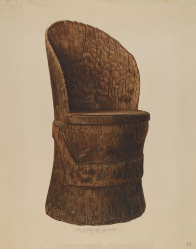 Chaise en rondins de bois, 1938 - Lloyd Charles Lemcke