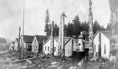 Village Indien à Howkan, Alaska, 1896 - Lloyd Valentine and Pond, Edwin Percy Winter