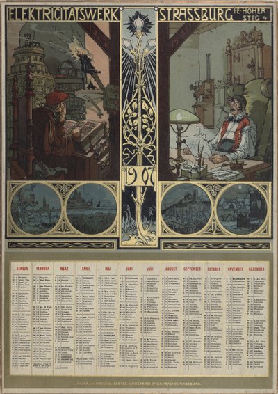 Usine électrique de Strasbourg. Calendrier pour l