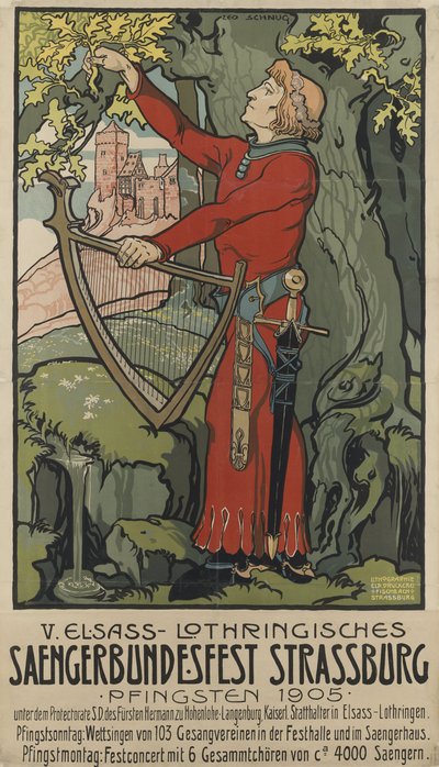 Festival des chanteurs de Saengerbundesfest à Strasbourg, 1905 - Léo Schnug