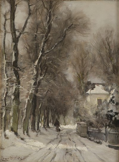 Un chemin enneigé en hiver - Lodewijk Frederik Hendrik (1850 1936) Apol