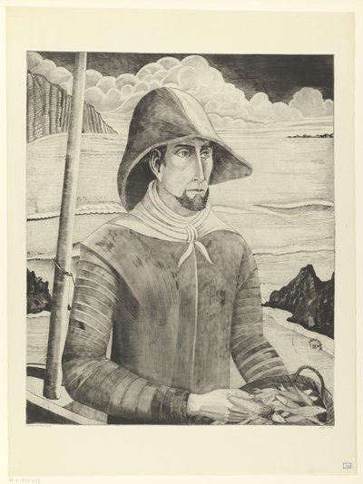 Pêcheur breton (Pêcheur Breton II) - Lodewijk Schelfhout (signed by artist)