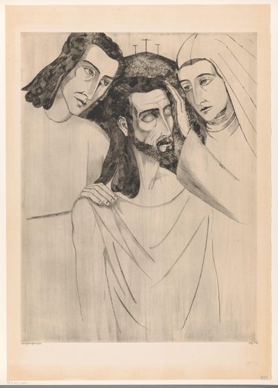 Christ entre Jean-Baptiste et Marie - Lodewijk Schelfhout (signed by artist)