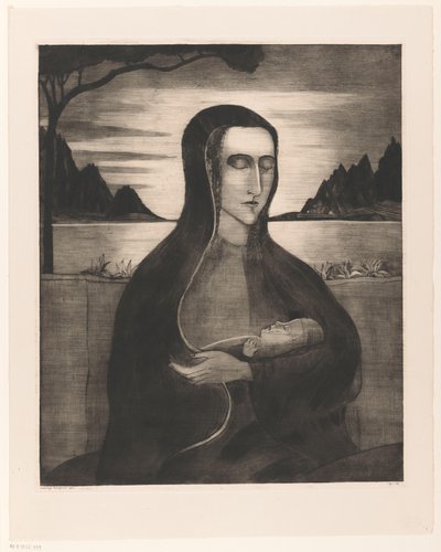 Femme corse avec enfant - Lodewijk Schelfhout (signed by artist)