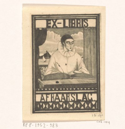 Ex libris de A.F. Baarslag - Lodewijk Schelfhout (signed by artist)