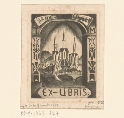 Ex libris de T. Mengelberg - Lodewijk Schelfhout (signed by artist)