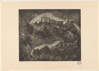 Château sur une colline - Lodewijk Schelfhout (signed by artist)