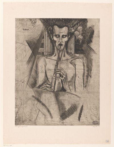 Homme nu jouant de la flûte (La Musique) - Lodewijk Schelfhout (signed by artist)