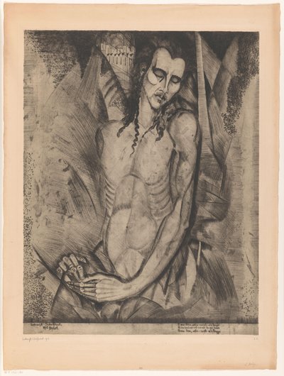Homme nu aux yeux fermés - Lodewijk Schelfhout (signed by artist)