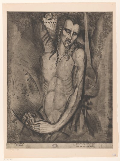 Homme nu aux yeux fermés (Le Martyr) - Lodewijk Schelfhout (signed by artist)