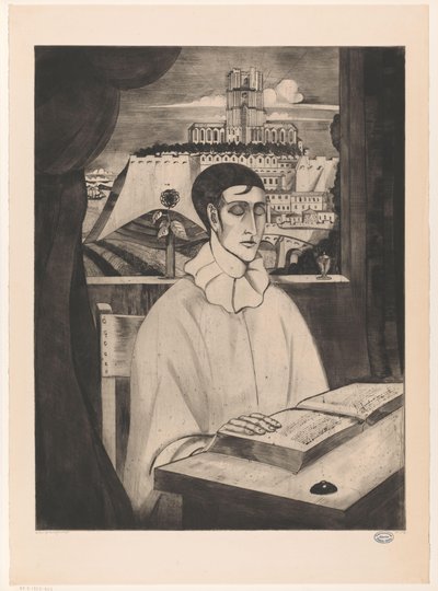Pierrot lisant un livre - Lodewijk Schelfhout (signed by artist)
