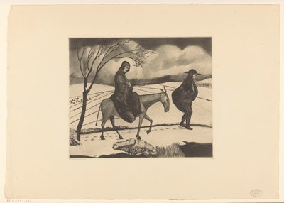 La fuite en Égypte - Lodewijk Schelfhout (signed by artist)