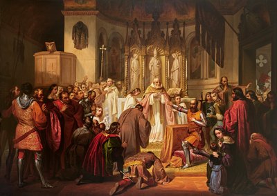 Vittore Pisani reçoit la sainte communion avant de prendre le commandement d