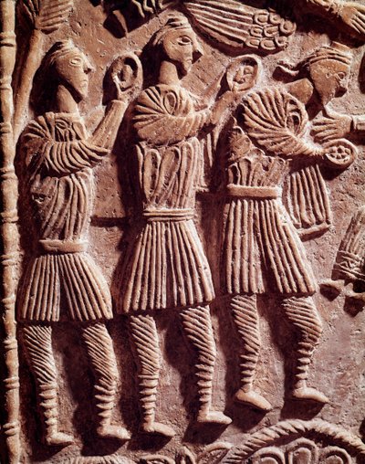 Art lombard : les rois mages, bas-relief de l
