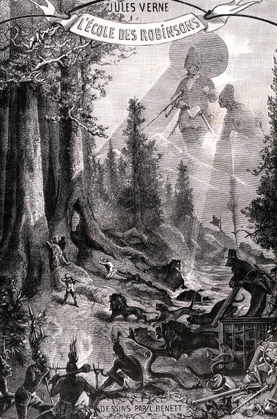 Frontispice du roman de Jules Verne 