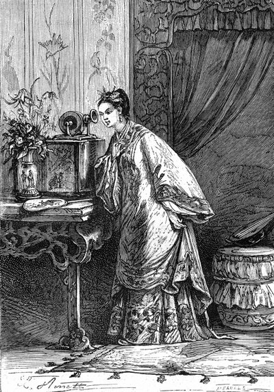 Dessin de Léon Benett, du livre de Jules Verne « Les Tribulations d
