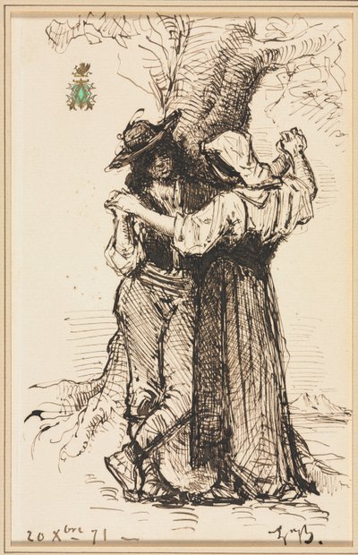 Couple courtisant près d