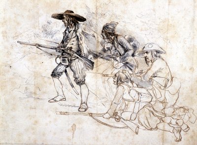 Soldats chouans - dessin par Léonce Pepetit, B.M. de Dinan - Léonce Justin Alexandre Petit
