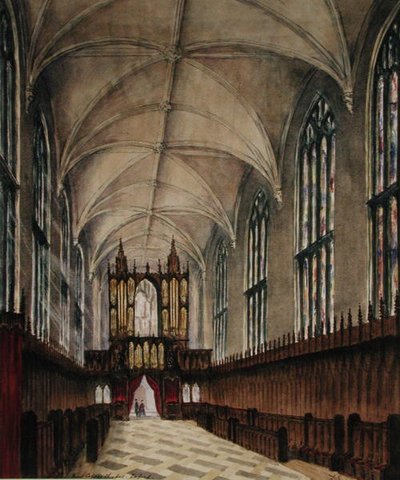 Intérieur de la chapelle du New College après les modifications de la fin du XVIIIe siècle, c.1870 - Loraine Salome Estridge