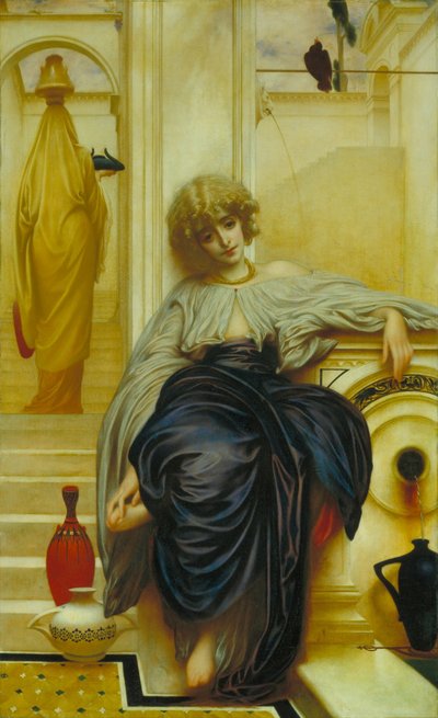 Tableau Impression Sur Toile – Fille Avec Un Panier De Fruits D'après Frederic Leighton (flg23)