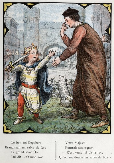 Illustration de Lorenz Frolich (1820-1908) pour la chanson populaire "Le Bon Roi Dagobert". Édition J. Hetzel. Vers 1880. - Lorens Frolich