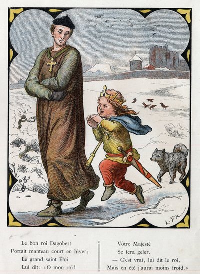 Illustration de Lorenz Frolich (1820-1908) pour la chanson populaire "Le Bon Roi Dagobert". Édition J. Hetzel. Vers 1880. - Lorens Frolich