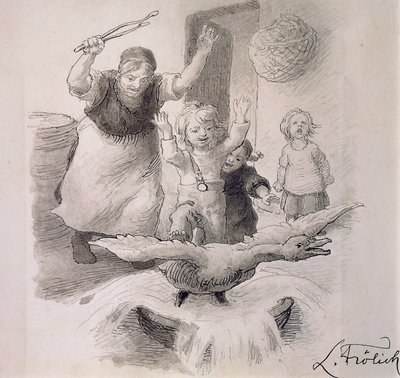 Le Vilain Petit Canard, illustration de Lorenz Frolich pour le conte de Hans Christian Andersen - Lorens Frolich