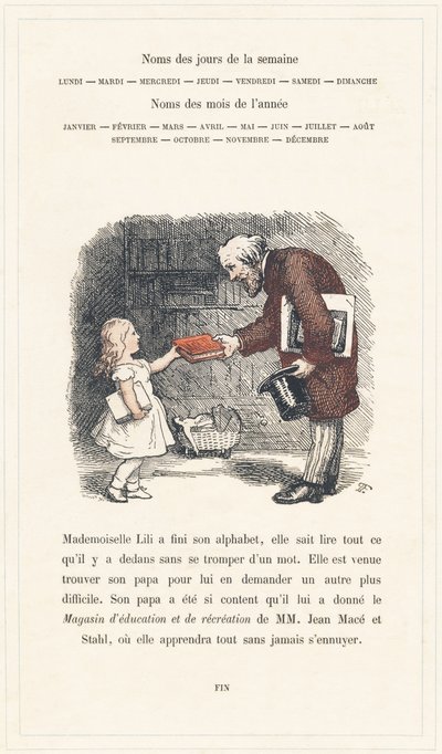 Mademoiselle Lili sait lire, page 40 - Alphabet de Mademoiselle Lili, par L. Froelich et par un papa (Hetzel lui-même). Bibliothèque & Magasin d