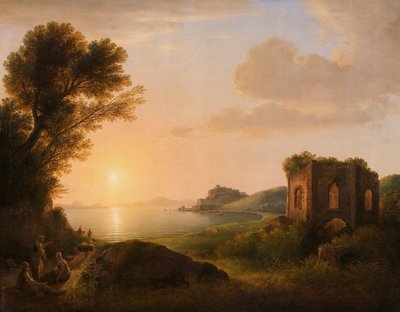 Le golfe de Baiae au coucher du soleil - Lorenz Adolf Schönberger